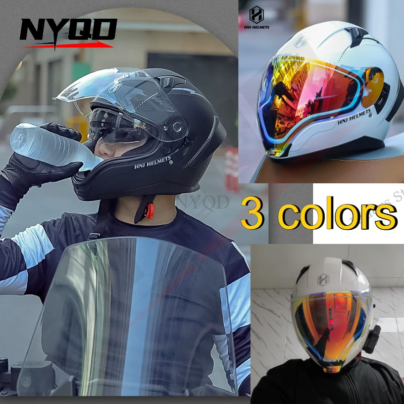Scooter Helmet Set - หมวกกันน็อคเต็มใบแบบเปิดคางได้ ได้รับการรับรองมาตรฐาน DOT พร้อมแผ่นบังแดดสองชั้น ระบายอากาศได้ดี ป้องกันฝ้า