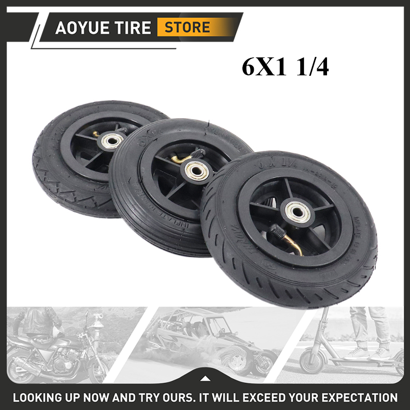 Folding Electric Scooter - 6X1 1/4ล้อ150มม. 6นิ้วยางสูบลมยางในพร้อมขอบพลาสติก4นิ้วสำหรับแก๊สสกูตเตอร์ไฟฟ้าจักรยานไฟฟ้าจักรยานไฟฟ้า