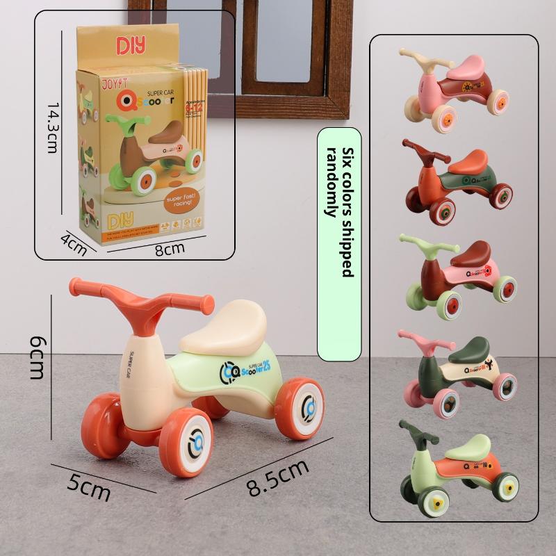 Scooter Electric - รถของเล่นเด็กแบบจำลองขนาดเล็กน่ารัก 1 ชิ้น รถสี่ล้อสำหรับเด็กเล็ก สกู๊ตเตอร์เลื่อนตกแต่ง ของเล่นประกอบสร้างสรรค์