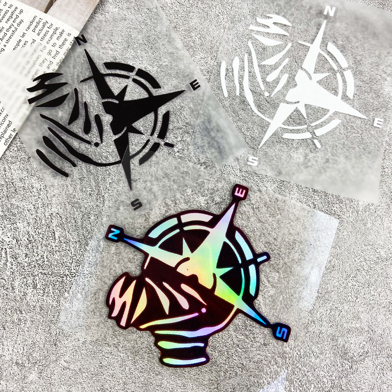 Scooter Helmet Set - 1PC ลายเข็มทิศสติกเกอร์ไวนิล 13X12 ซม., สติ๊กเกอร์กันน้ำสำหรับถังน้ำมันเชื้อเพลิงรถจักรยานยนต์หมวกกันน็อคสกู๊ตเตอร์ไฟฟ้ากล่องเก็บของตกแต่ง