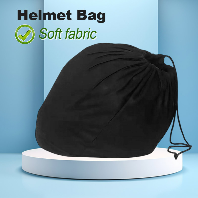 Scooter Helmet Set - กระเป๋าใส่หมวกกันน็อคแบบนุ่ม กระเป๋าผ้ากำมะหยี่แบบมีเชือกสำหรับรถจักรยานยนต์ สกู๊ตเตอร์ โมเพด จักรยาน สำหรับหมวกกันน็อคแบบเต็มใบและแบบครึ่งใบ