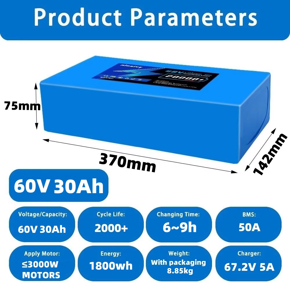 เรือจาก US 60V 20Ah 30Ah ไฟฟ้า - 60V 30Ah 21700 Battery Pack บทวิจารณ์และราคา